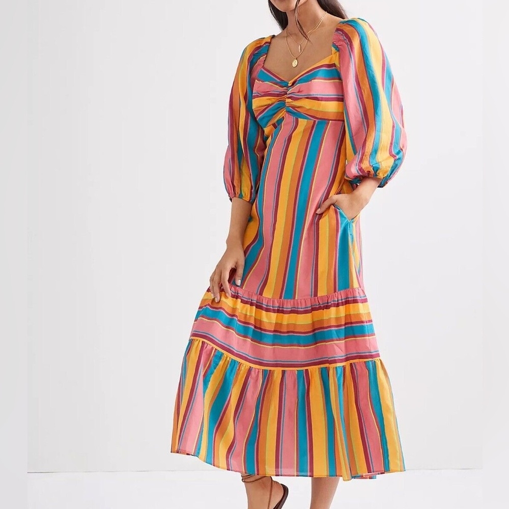 Farm Rio Rainbow Stripe Dress